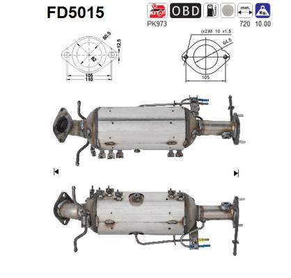 Filtru funingine/particule, sist.de esapament FD5015 AS