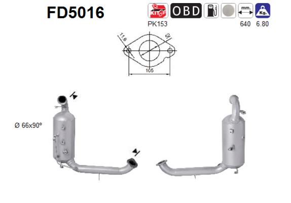 Filtru funingine/particule, sist.de esapament FD5016 AS