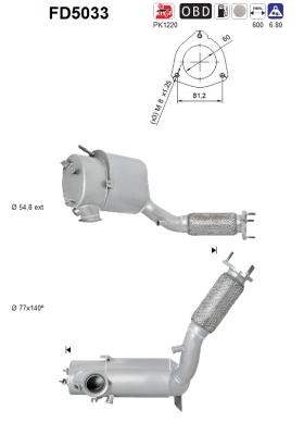 Filtru funingine/particule, sist.de esapament FD5033 AS