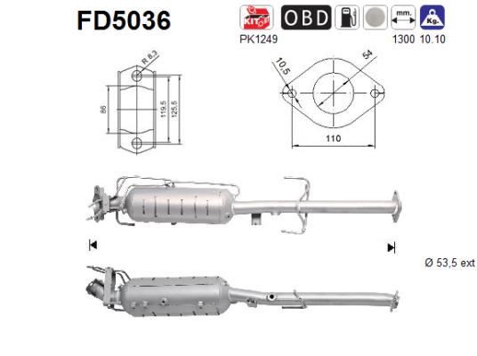 Filtru funingine/particule, sist.de esapament FD5036 AS