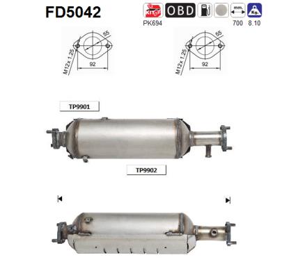 Filtru funingine/particule, sist.de esapament FD5042 AS