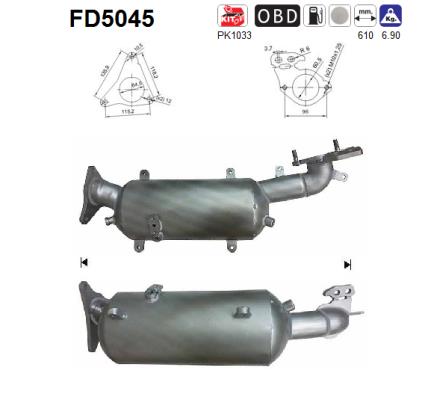 Filtru funingine/particule, sist.de esapament FD5045 AS