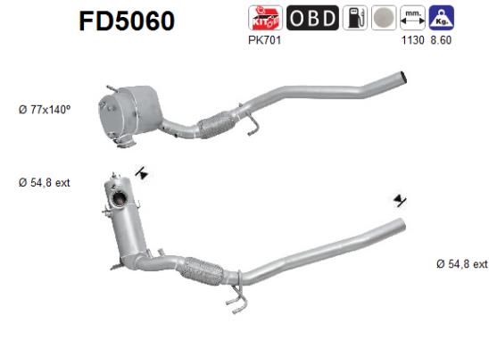 Filtru funingine/particule, sist.de esapament FD5060 AS