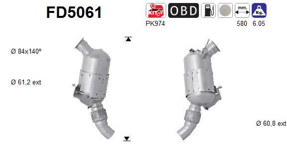 Filtru funingine/particule, sist.de esapament FD5061 AS