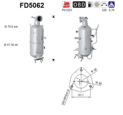 Filtru funingine/particule, sist.de esapament FD5062 AS