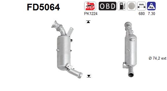 Filtru funingine/particule, sist.de esapament FD5064 AS