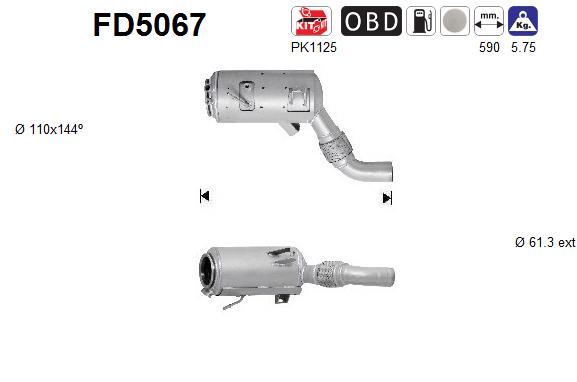 Filtru funingine/particule, sist.de esapament FD5067 AS