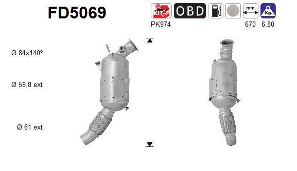 Filtru funingine/particule, sist.de esapament FD5069 AS