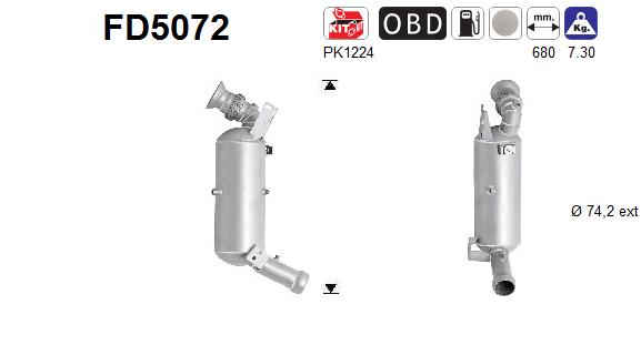 Filtru funingine/particule, sist.de esapament FD5072 AS