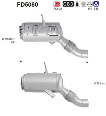 Filtru funingine/particule, sist.de esapament FD5080 AS