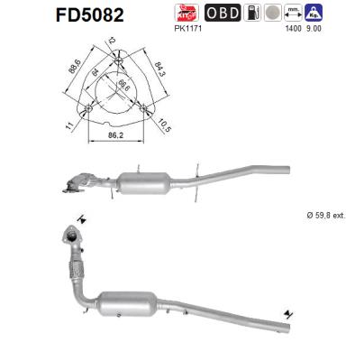 Filtru funingine/particule, sist.de esapament FD5082 AS