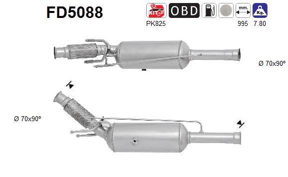 Filtru funingine/particule, sist.de esapament FD5088 AS