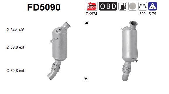 Filtru funingine/particule, sist.de esapament FD5090 AS