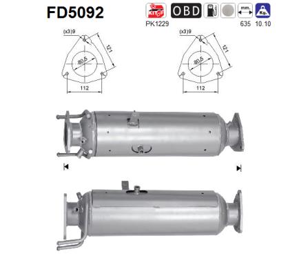 Filtru funingine/particule, sist.de esapament FD5092 AS