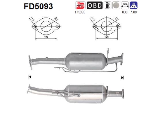 Filtru funingine/particule, sist.de esapament FD5093 AS