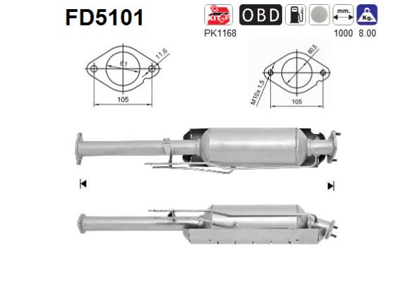 Filtru funingine/particule, sist.de esapament FD5101 AS