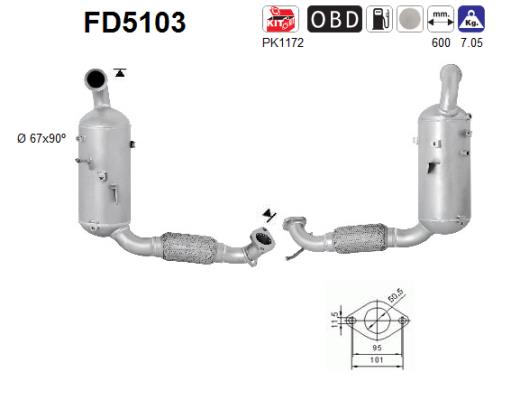 Filtru funingine/particule, sist.de esapament FD5103 AS