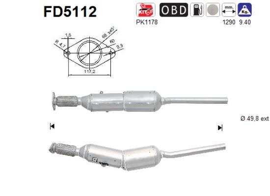 Filtru funingine/particule, sist.de esapament FD5112 AS