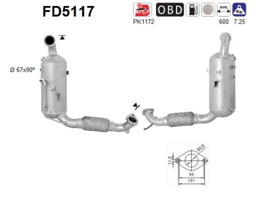 Filtru funingine/particule, sist.de esapament FD5117 AS