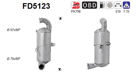 Filtru funingine/particule, sist.de esapament FD5123 AS