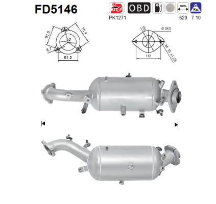 Filtru funingine/particule, sist.de esapament FD5146 AS