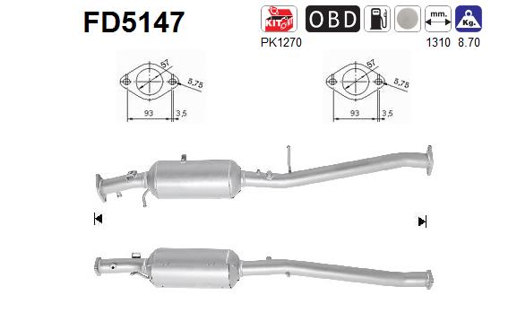 Filtru funingine/particule, sist.de esapament FD5147 AS