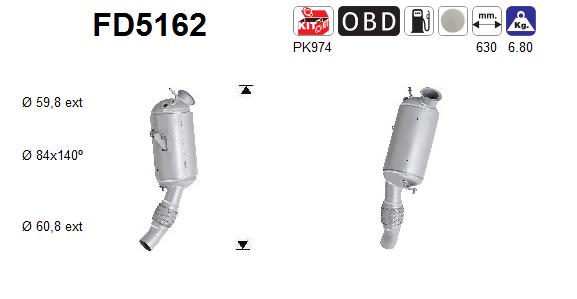 Filtru funingine/particule, sist.de esapament FD5162 AS