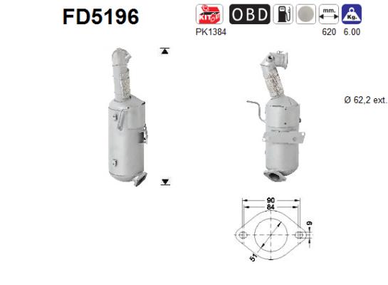 Filtru funingine/particule, sist.de esapament FD5196 AS