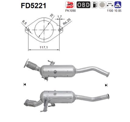 Filtru funingine/particule, sist.de esapament FD5221 AS