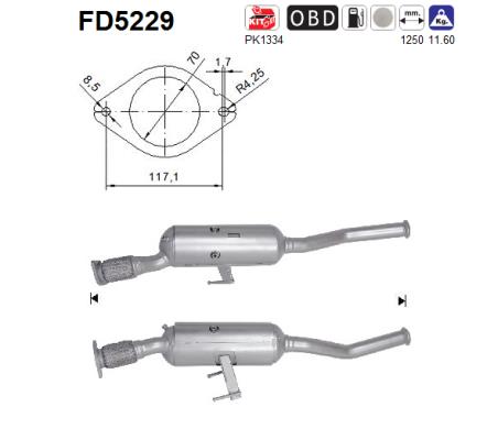 Filtru funingine/particule, sist.de esapament FD5229 AS