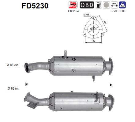 Filtru funingine/particule, sist.de esapament FD5230 AS