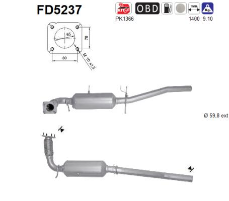 Filtru funingine/particule, sist.de esapament FD5237 AS