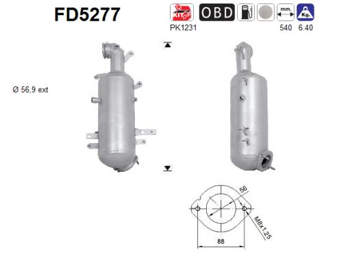 Filtru funingine/particule, sist.de esapament FD5277 AS