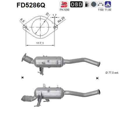 Filtru funingine/particule, sist.de esapament FD5286Q AS