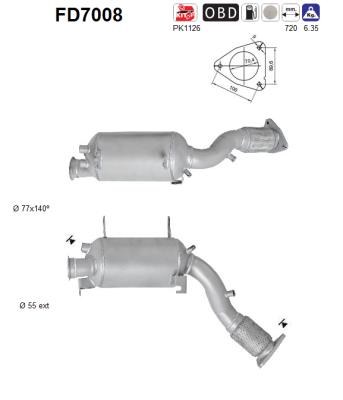 Filtru funingine/particule, sist.de esapament FD7008 AS