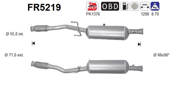 Filtru funingine/particule, sist.de esapament FR5219 AS