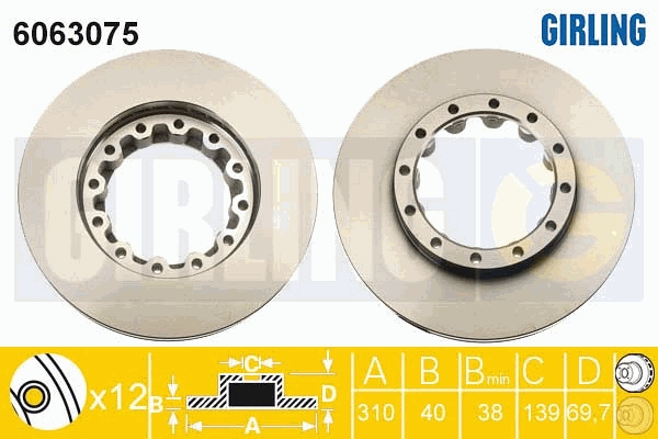 Disc frana 6063075 GIRLING