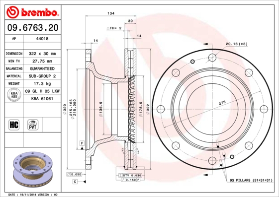 Disc frana 44018 AP