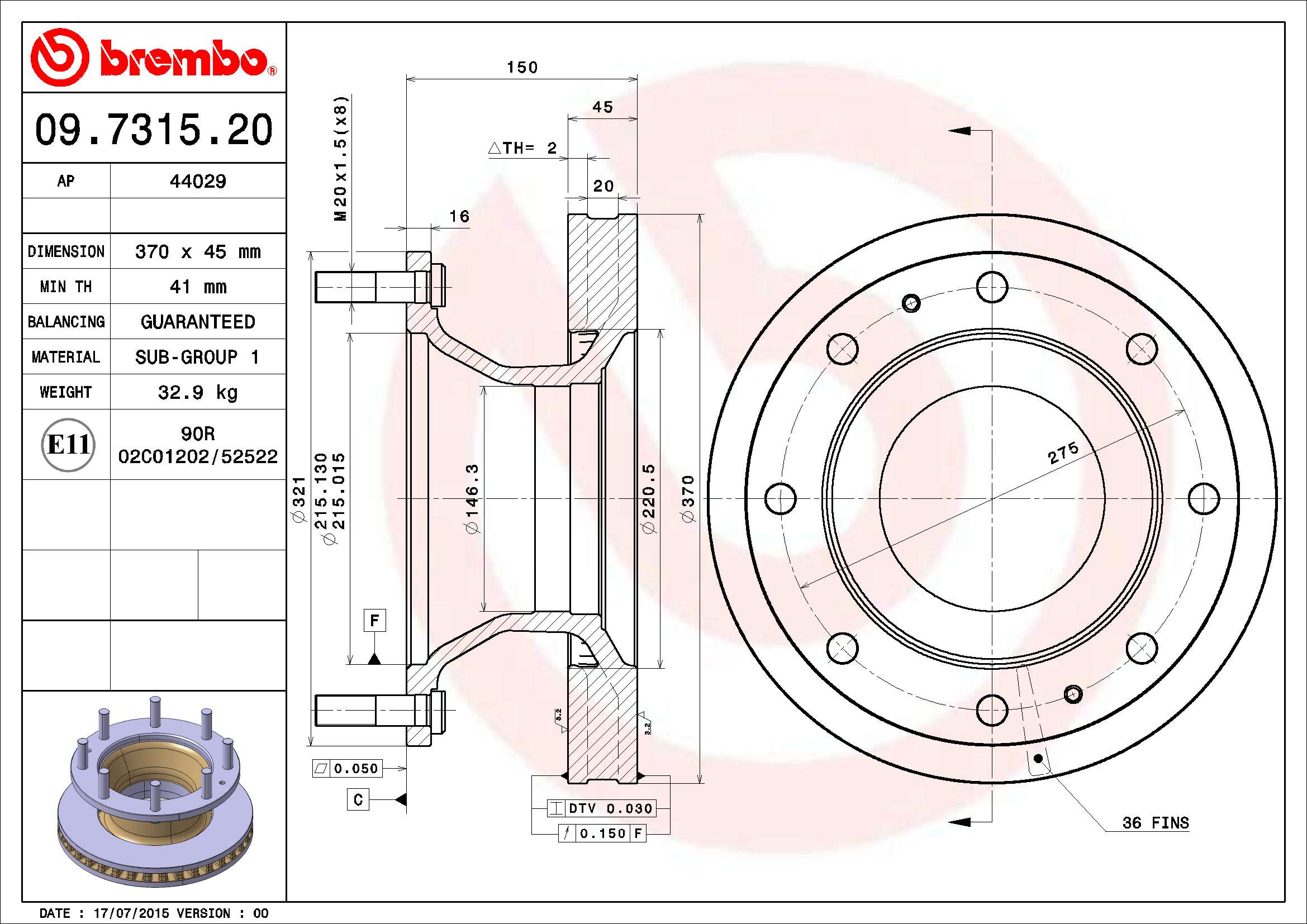 Disc frana 44029 AP