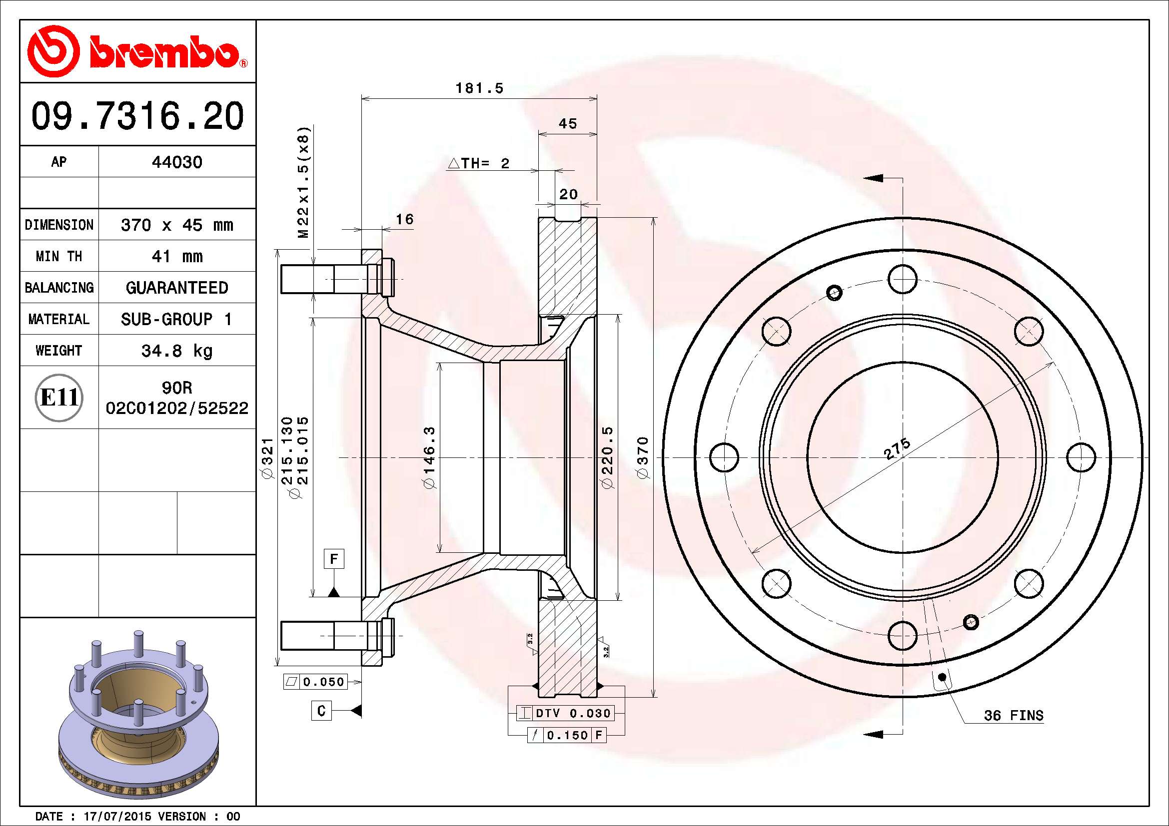 Disc frana 44030 AP