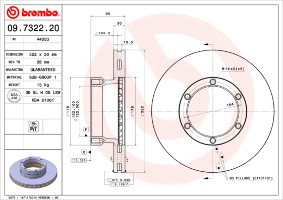 Disc frana 44033 AP