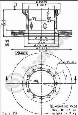 Disc frana 44034 AP