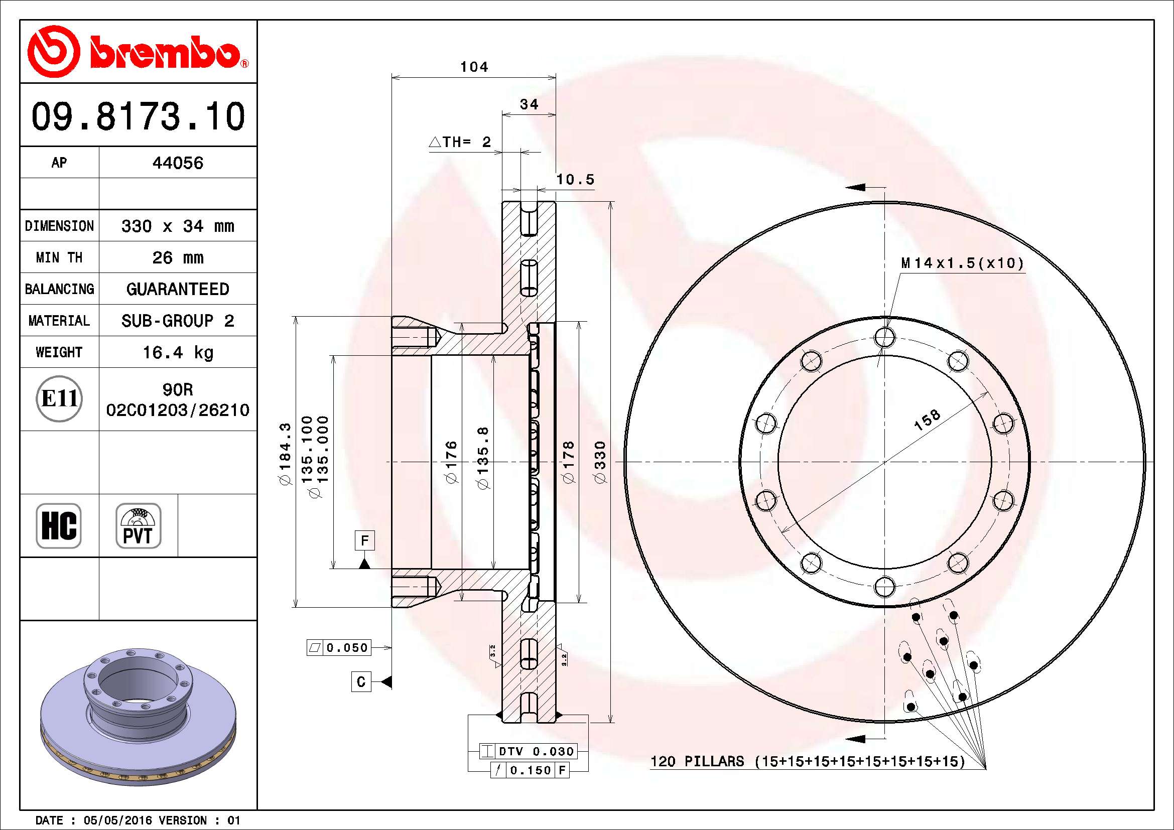 Disc frana 44056 AP