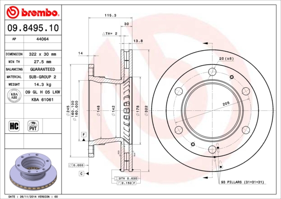 Disc frana 44064 AP