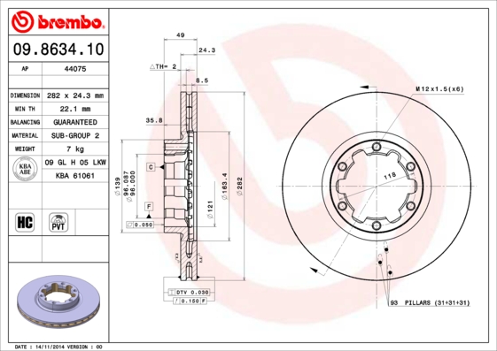 Disc frana 44075 AP