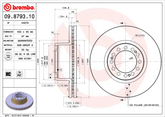 Disc frana 44070 AP
