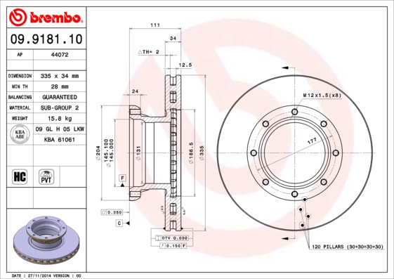 Disc frana 44072 AP