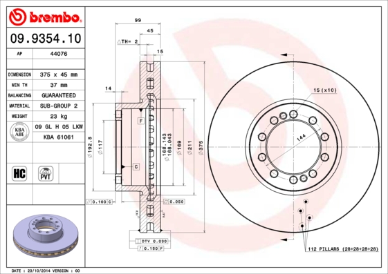 Disc frana 44076 AP