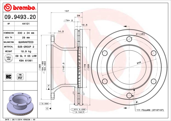 Disc frana 44101 AP