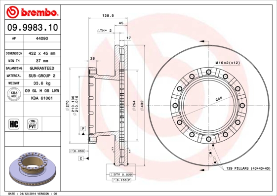 Disc frana 44090 AP